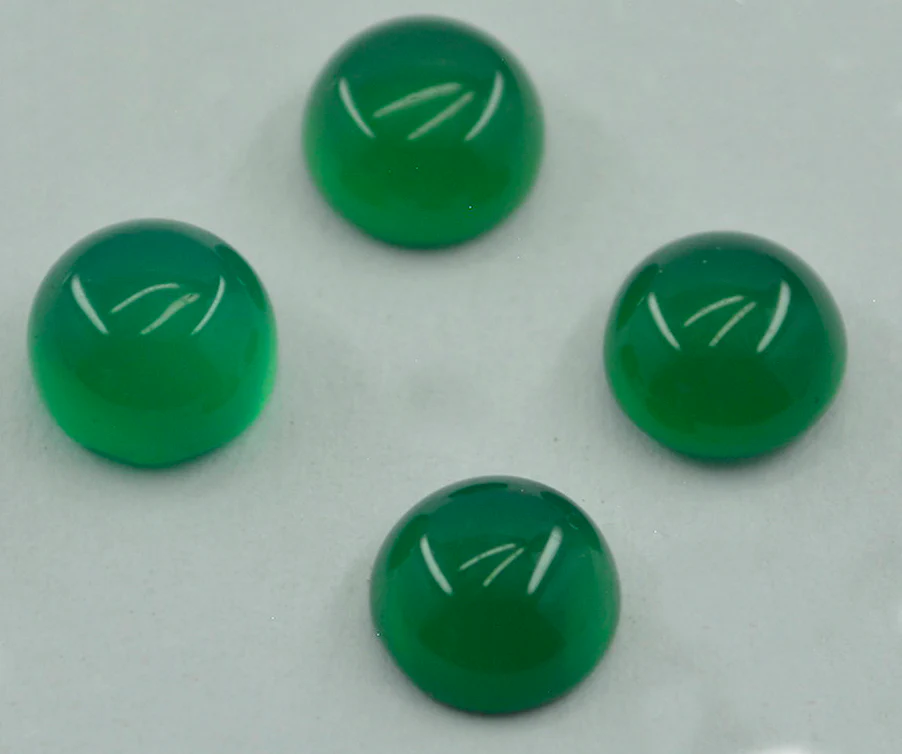 Green Onyx 1PC Small 7x7 MM Round Cabochon Green Lustrous semi Precious Gems - Image 2