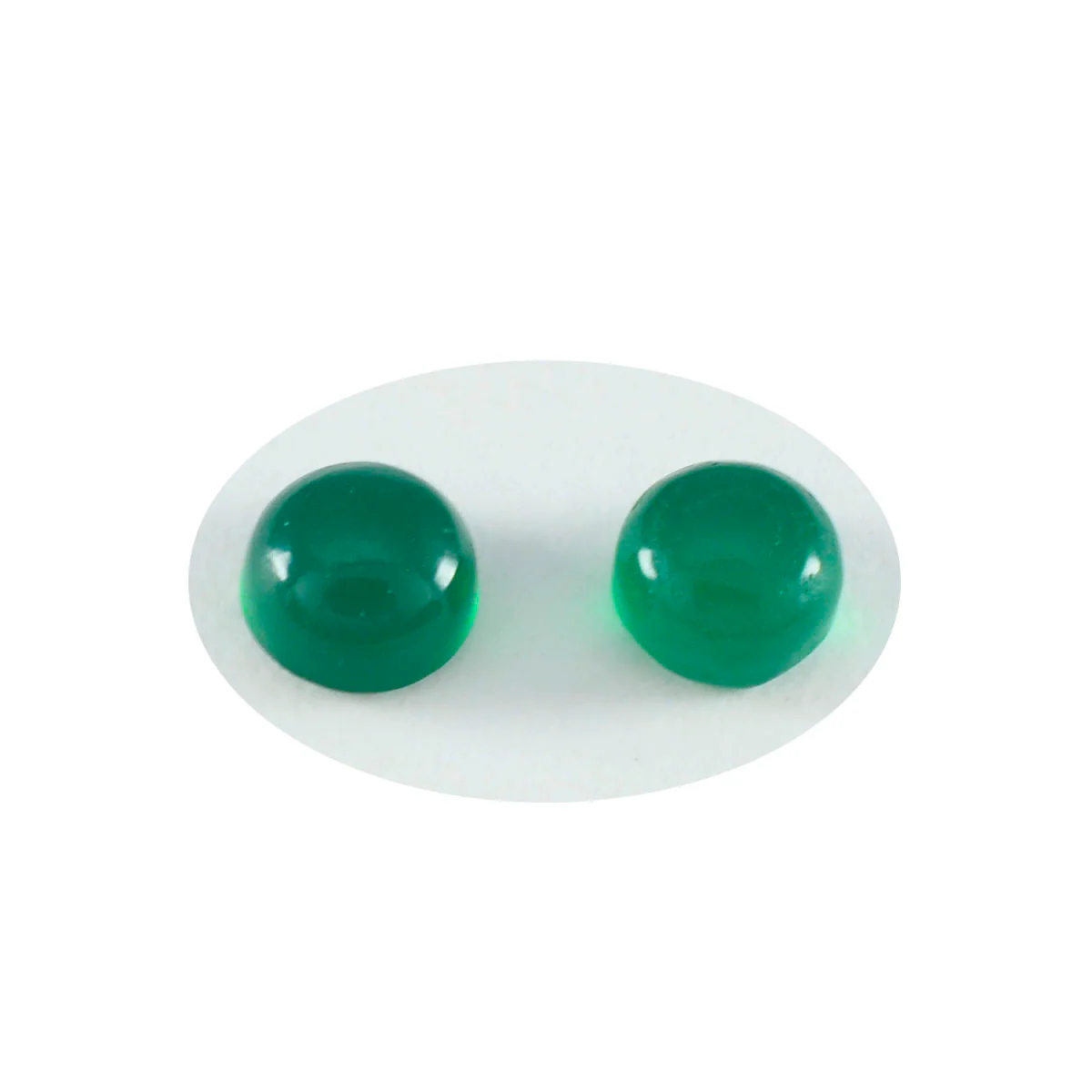 Green Onyx 1PC Small 7x7 MM Round Cabochon Green Lustrous semi Precious Gems - Image 3