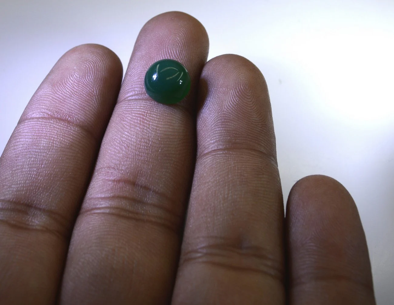 Green Onyx 1PC Small 7x7 MM Round Cabochon Green Lustrous semi Precious Gems - Image 4