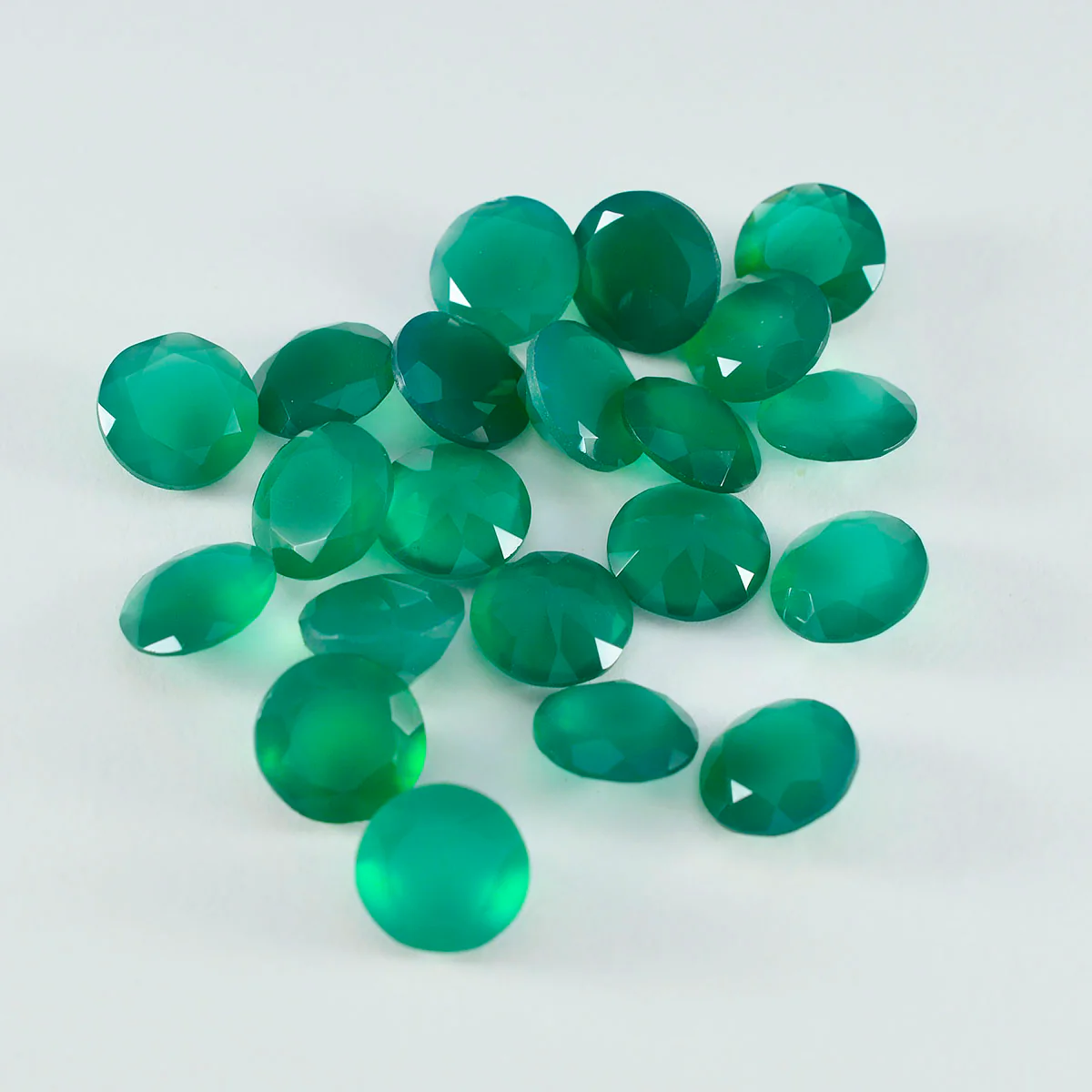 Green Onyx 1PC Small 7x7 MM Round Faceted Green Splendid Semi Precious Loose Gemstone