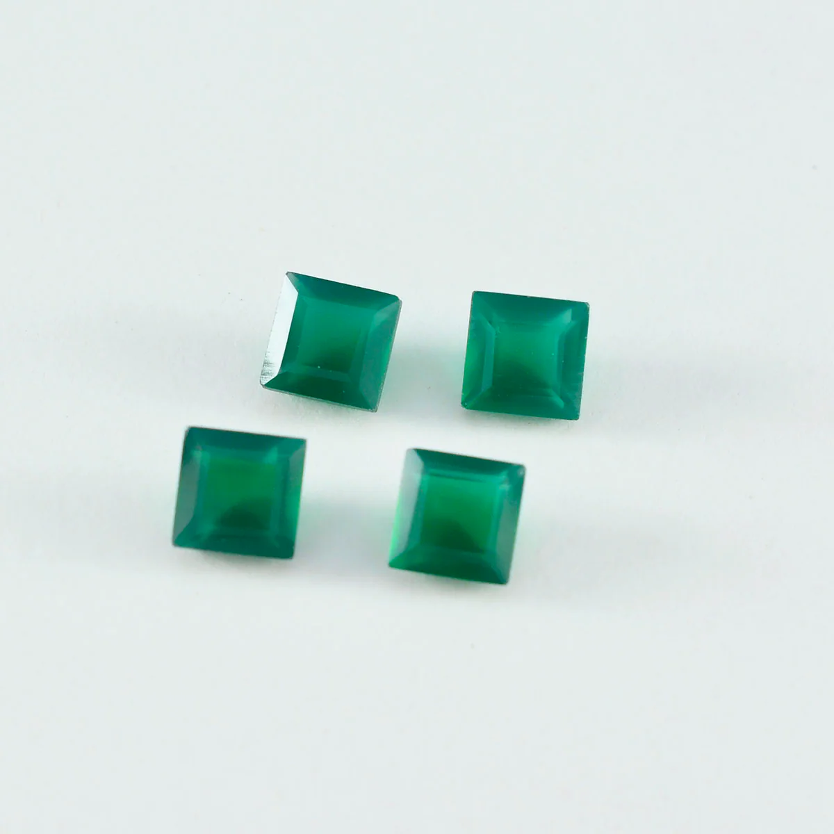 Green Onyx 1PC Small 7x7 MM Square Faceted Green Splendid Semi Precious Loose Gemstone - Image 3