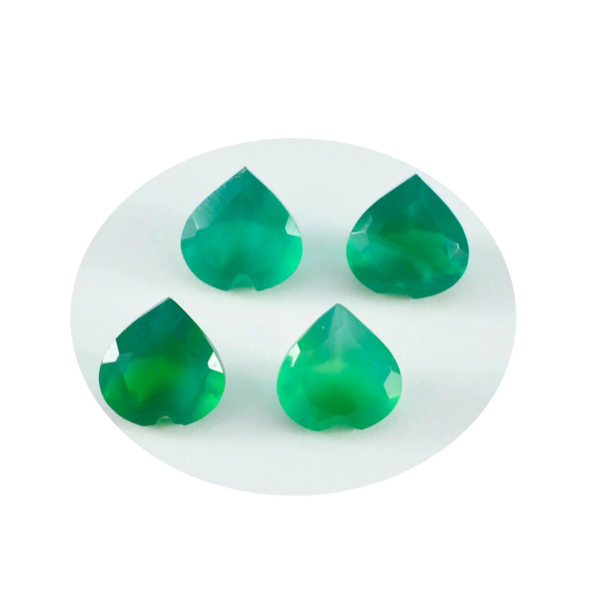 Green Onyx 1PC Tiny 6x6 MM Heart Faceted Green Polished Semi Precious Loose Gems - Image 2