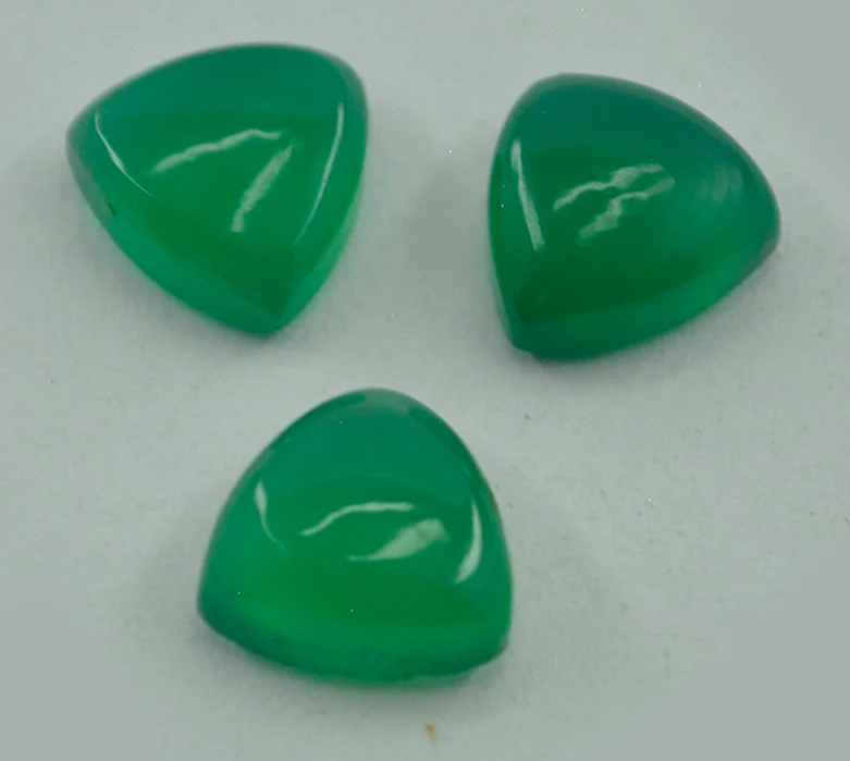 Green Onyx 1PC Tiny 6x6 MM Triangle Cabochon Green Genuine semi Precious Loose Gems - Image 4