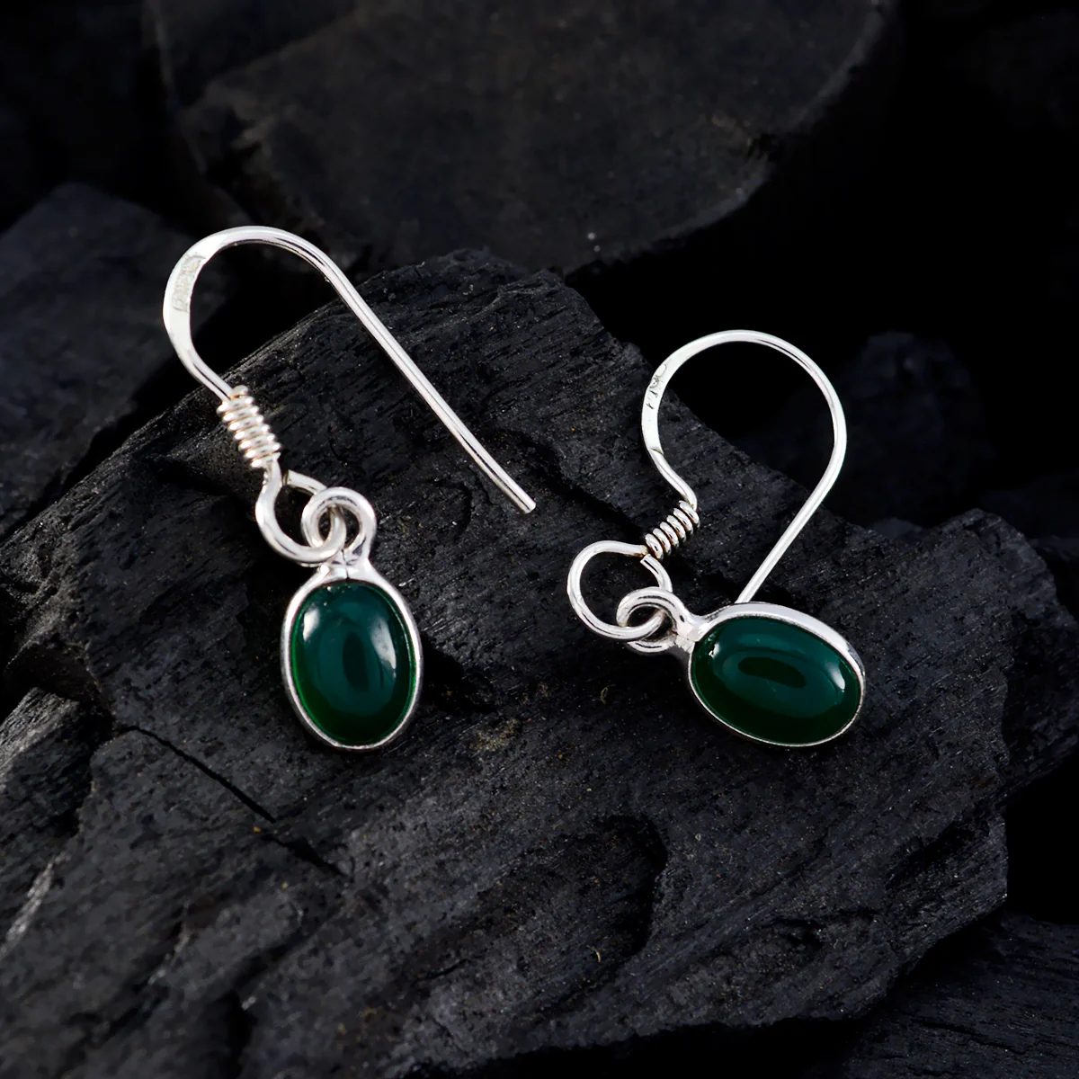 Green Onyx Australian Antonia multiple Dangle Green 92.5 Silver Earring - Image 2