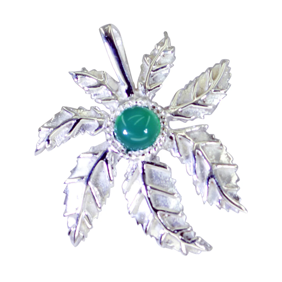 Green Onyx Essential Italian Silver Solitaire Lorena Cocktail Green Pendant Jewelry - Image 3