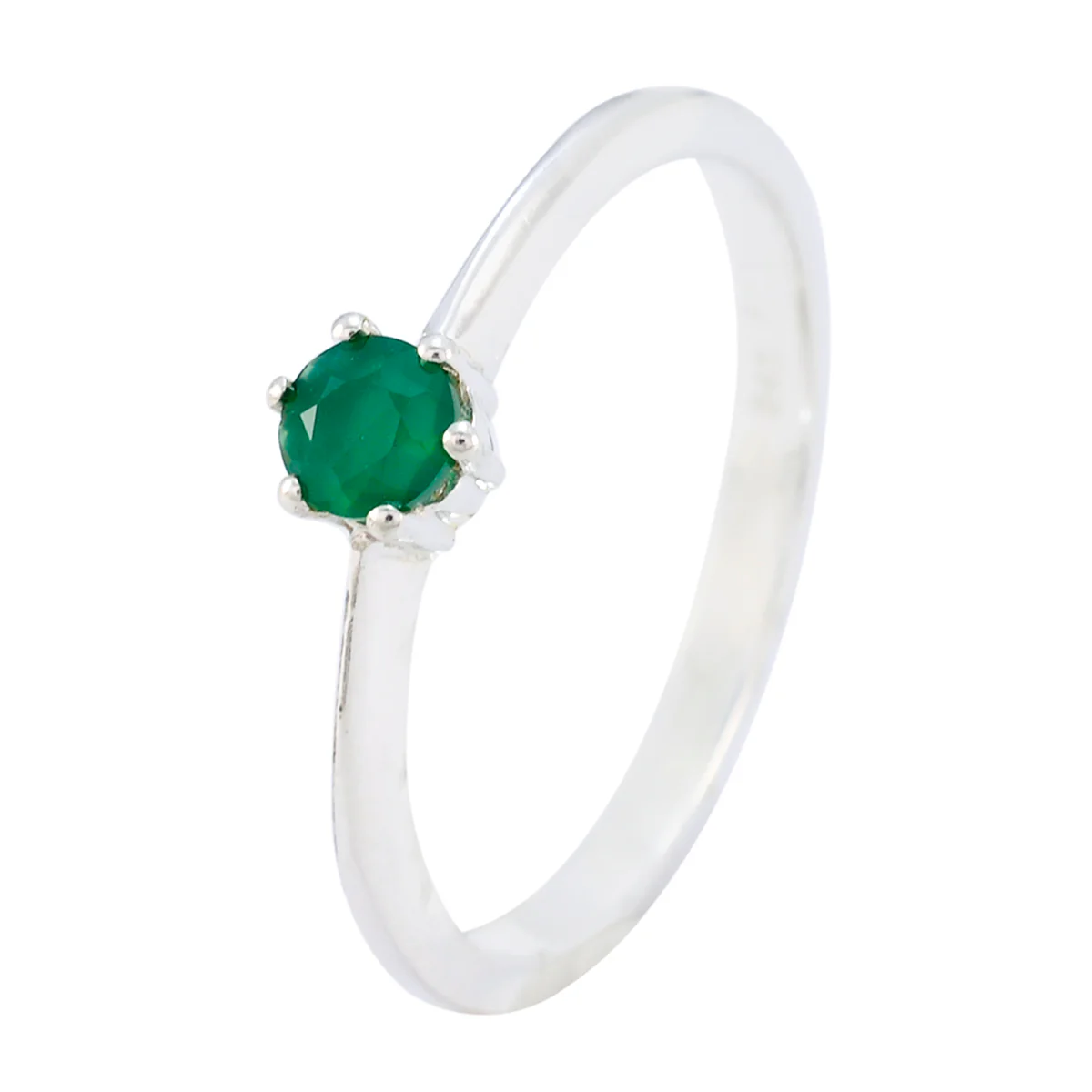 Green Onyx Solitaire American 925 Silver Green Gemstones Elegant  Fairytale Ring Jewellery - Image 2