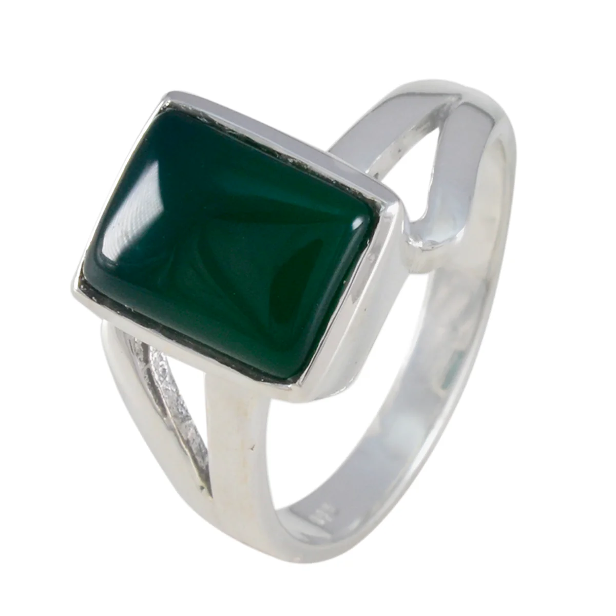 Green Onyx Solitaire Moroccan 925 Sterling Silver Green Gemstone Minimal Cultural Ring Jewellery - Image 2
