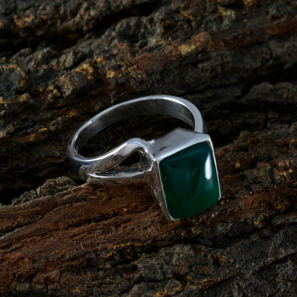 Green Onyx Solitaire Moroccan 925 Sterling Silver Green Gemstone Minimal Cultural Ring Jewellery - Image 3