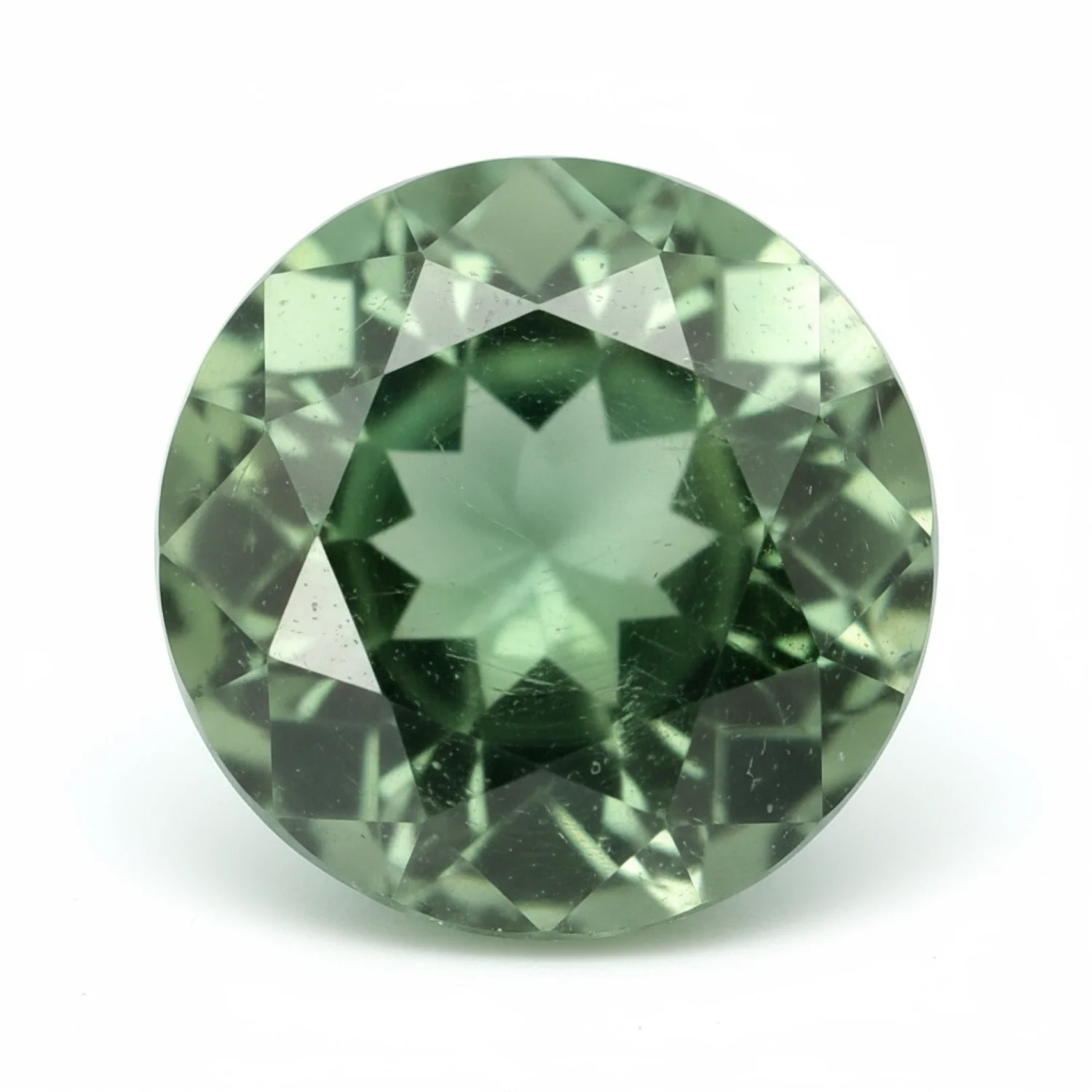 Green Tourmaline 1PC Chunky 14x14 MM Round Faceted Green Genuine Semi Precious Loose Gemstones