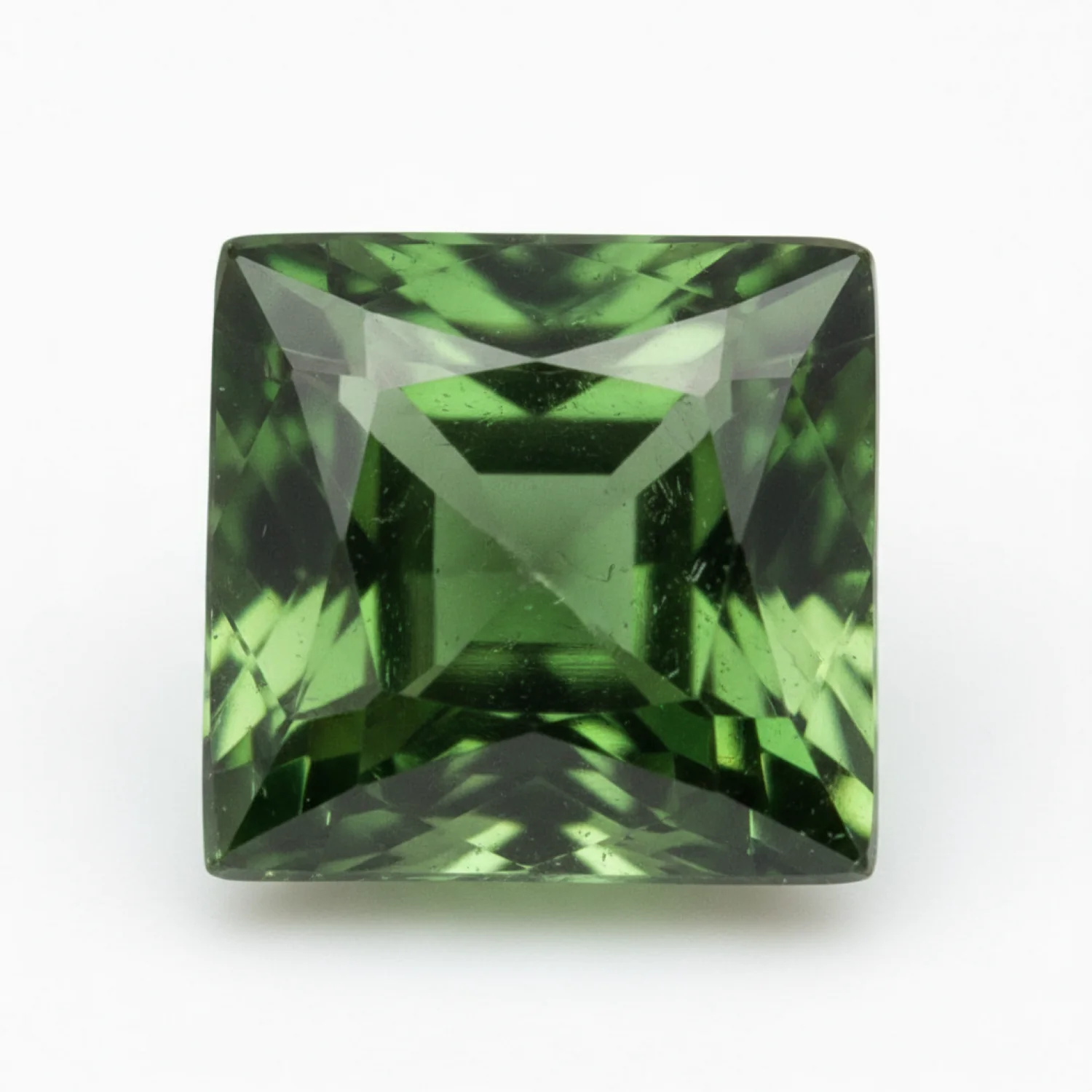 Green Tourmaline 1PC Large 12x12 MM Square Faceted Green High-Quality Semi Precious Loose Gems - Image 2