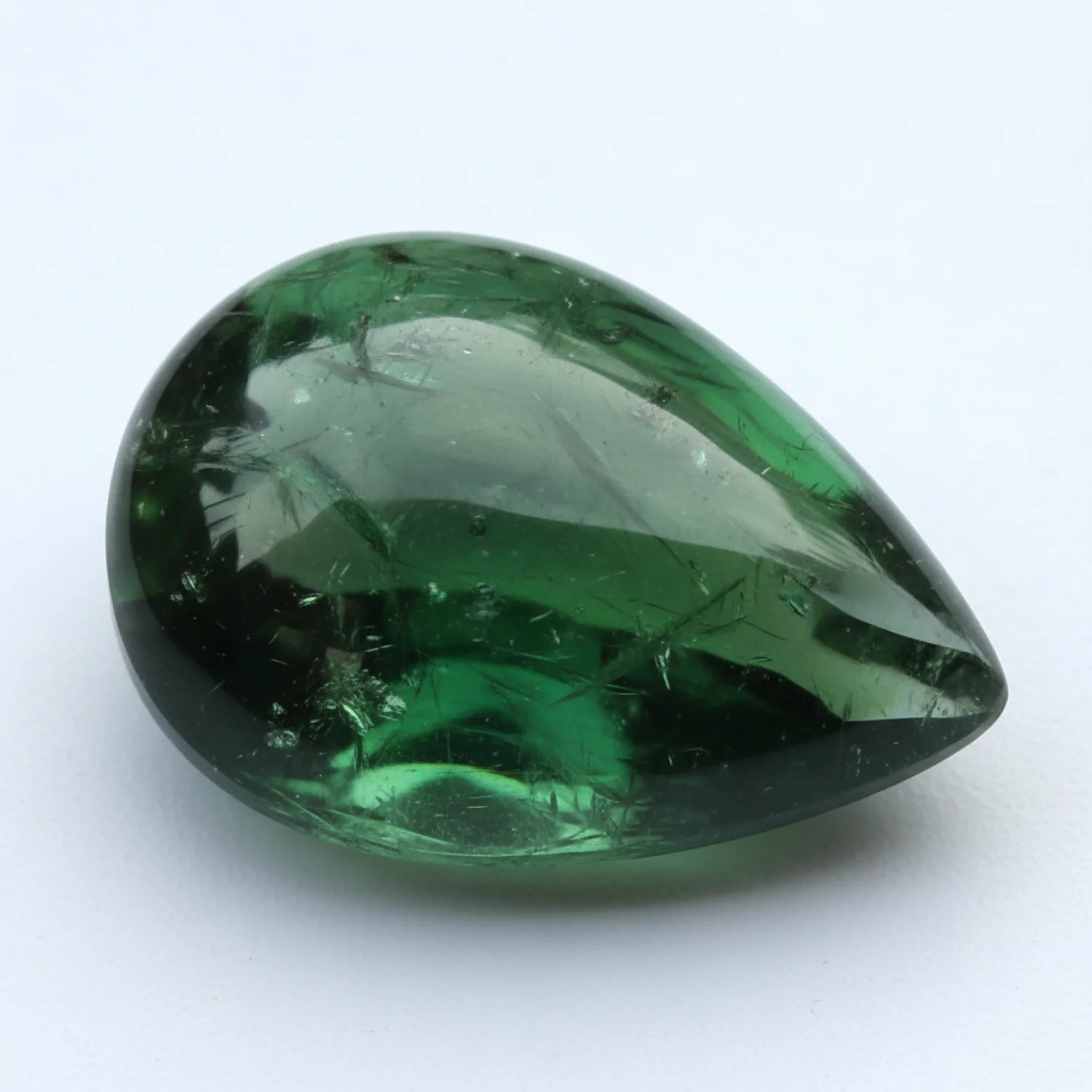 Green Tourmaline 1PC Large 9x11 MM Pear Cabochon Green Polished semi Precious Loose Gems - Image 2