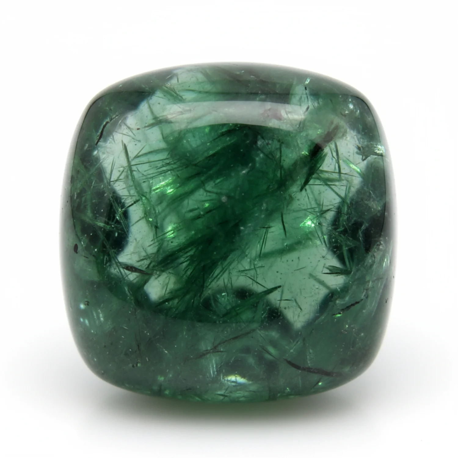 Green Tourmaline 1PC Small 8x8 MM Cushion Cabochon Green Polished semi Precious Loose Gems - Image 2