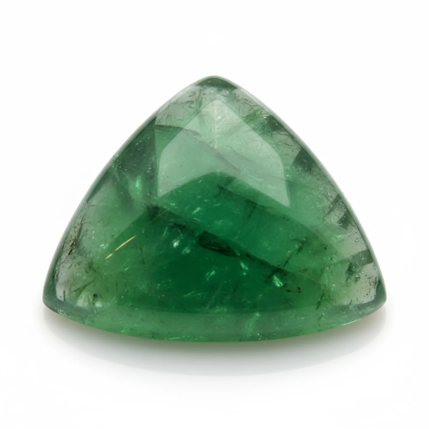 Green Tourmaline 1PC Tiny 6x6 MM Triangle Cabochon Green Brilliant semi Precious Loose Gems - Image 2