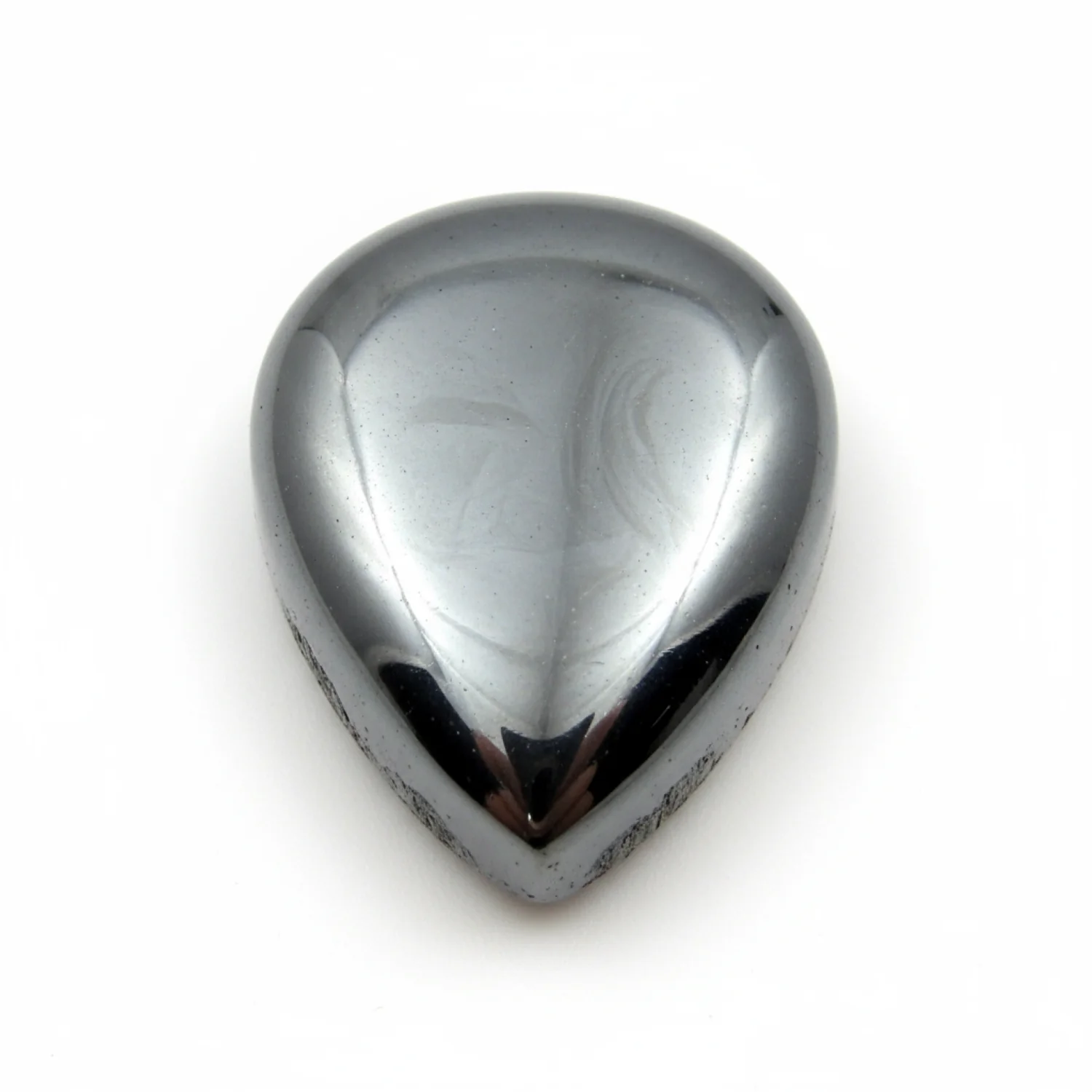 Hematite (Gunmetal) 1PC Small 6x8 MM Pear Cabochon Gray High-Quality semi Precious Loose Gems - Image 2