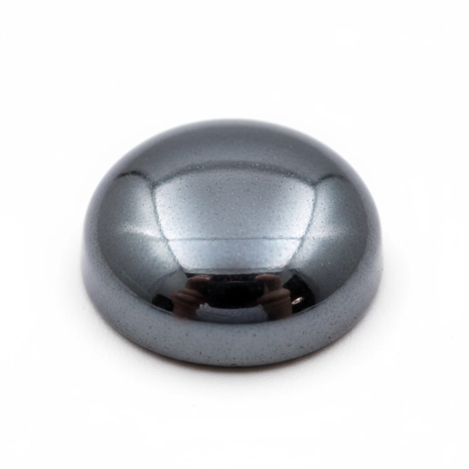 Hematite (Gunmetal) 1PC Small 8x8 MM Round Cabochon Gray Lustrous semi Precious Semi Precious Gemstone - Image 2