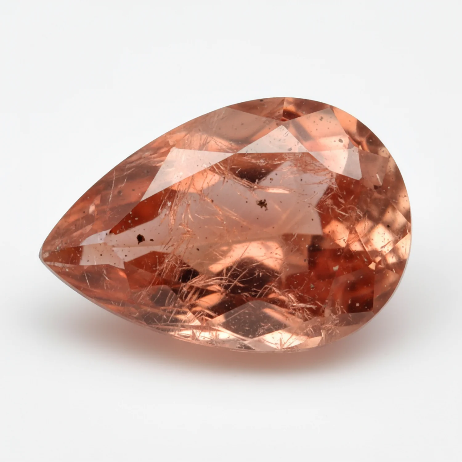 Hessonite Garnet (Gomed) 1PC Medium 7x10 MM Pear Faceted Red Luster Precious Loose Gemstones