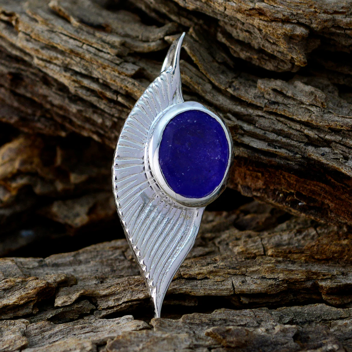 Indian Blue Sapphire Dainty French 92.5 Silver Solitaire Katharina Contemporary Blue Pendant Jewellery - Image 2
