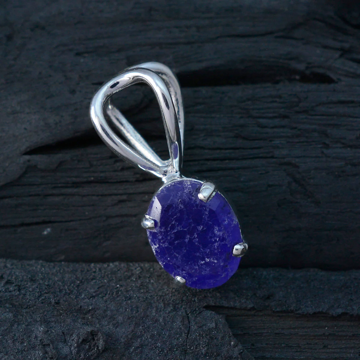 Indian Blue Sapphire Elegant Korean Silver Solitaire Hua wedding Blue Pendant Jewelry - Image 3