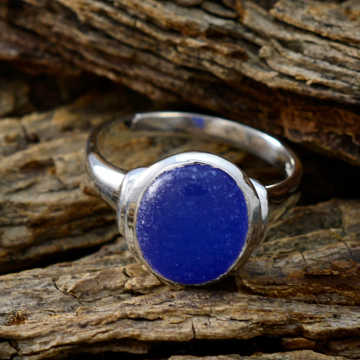 Indian Blue Sapphire Solitaire African 92.5 Silver Blue Gemstones Minimal Modern Ring Jewelry - Image 3