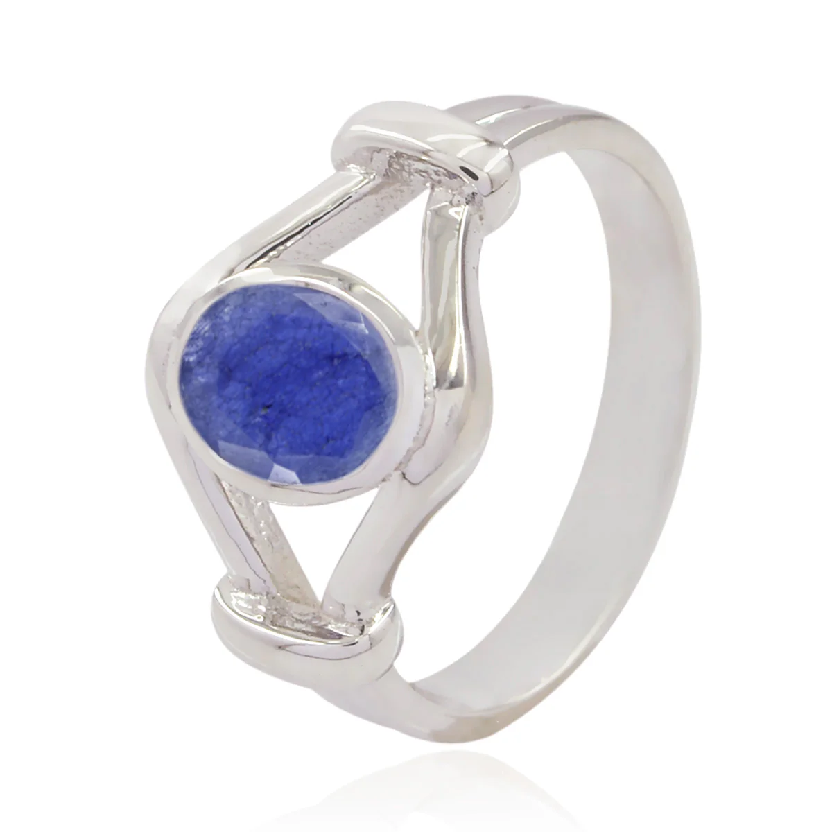 Indian Blue Sapphire Solitaire African Sterling Silver Blue Gemstones Slim Traditional Ring Jewellery - Image 3