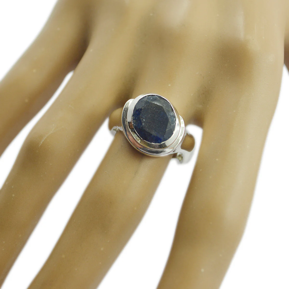 Indian Blue Sapphire Solitaire Indian 925 Sterling Silver Blue Gemstone Mid-weight Romantic Ring Jewellery - Image 2