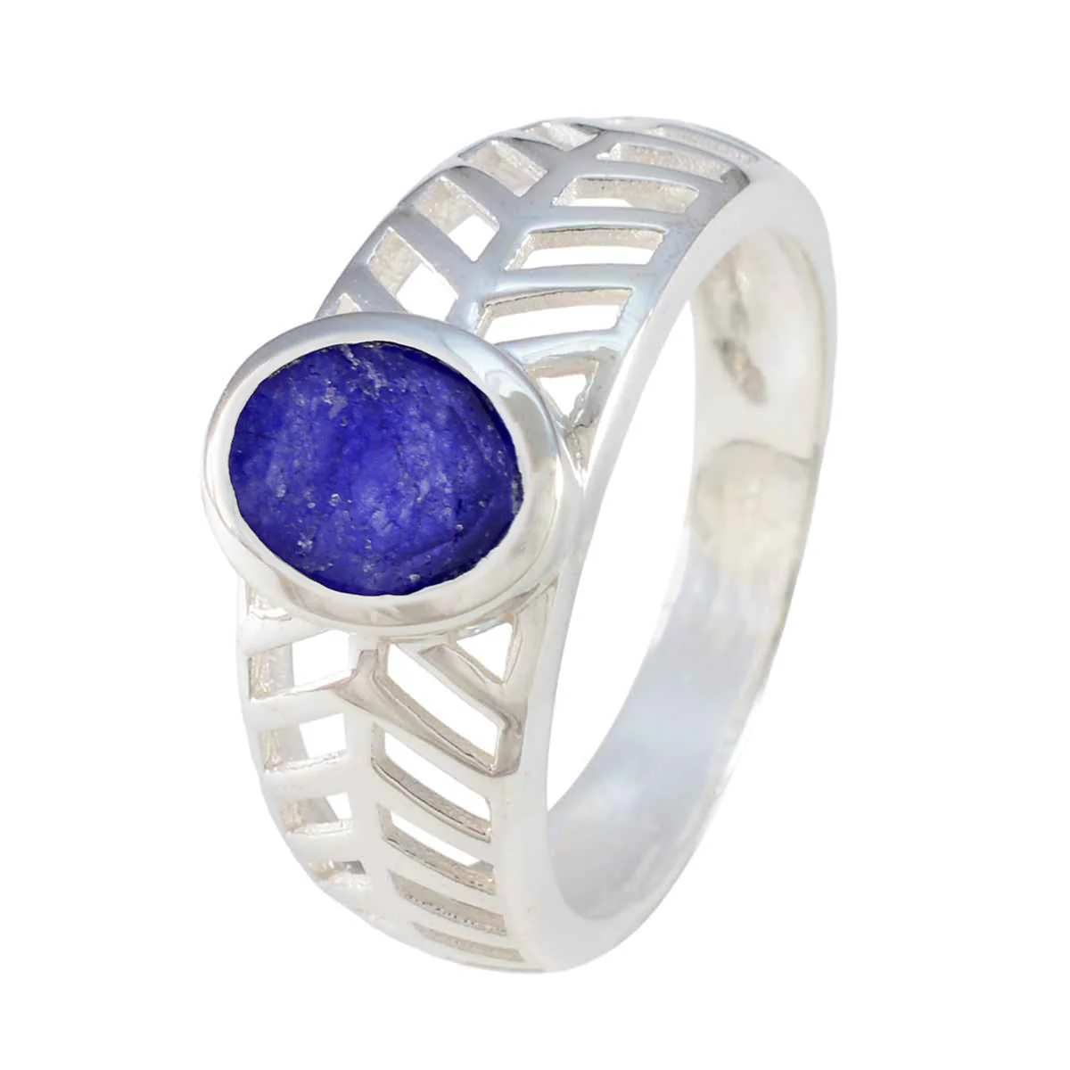 Indian Blue Sapphire Solitaire Italian Silver Blue Gems Featherlight Rope-Wire Ring Jewelry - Image 2