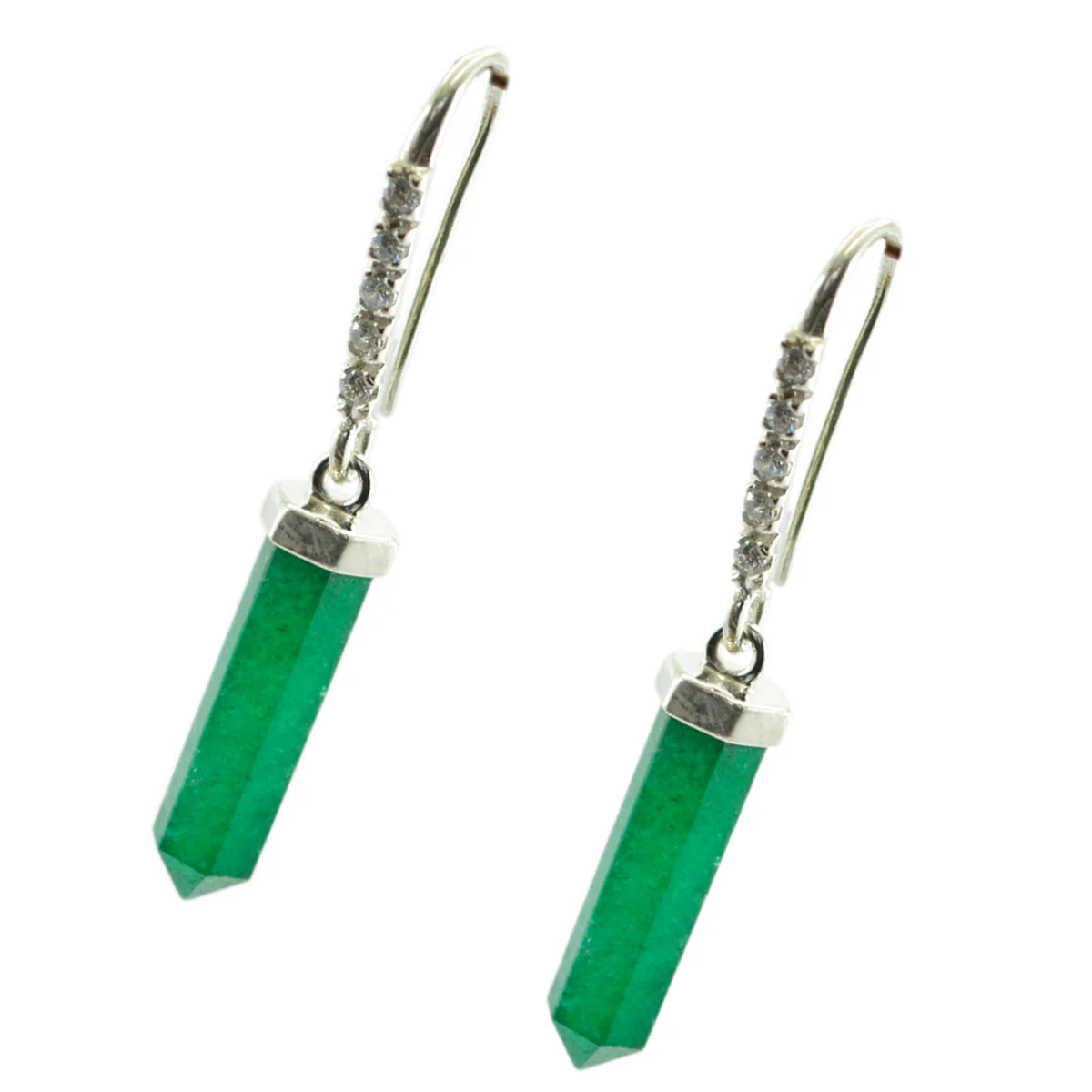 Indian Emerald Australian Isabel multiple Dangle Green 92.5 Silver Earring - Image 2