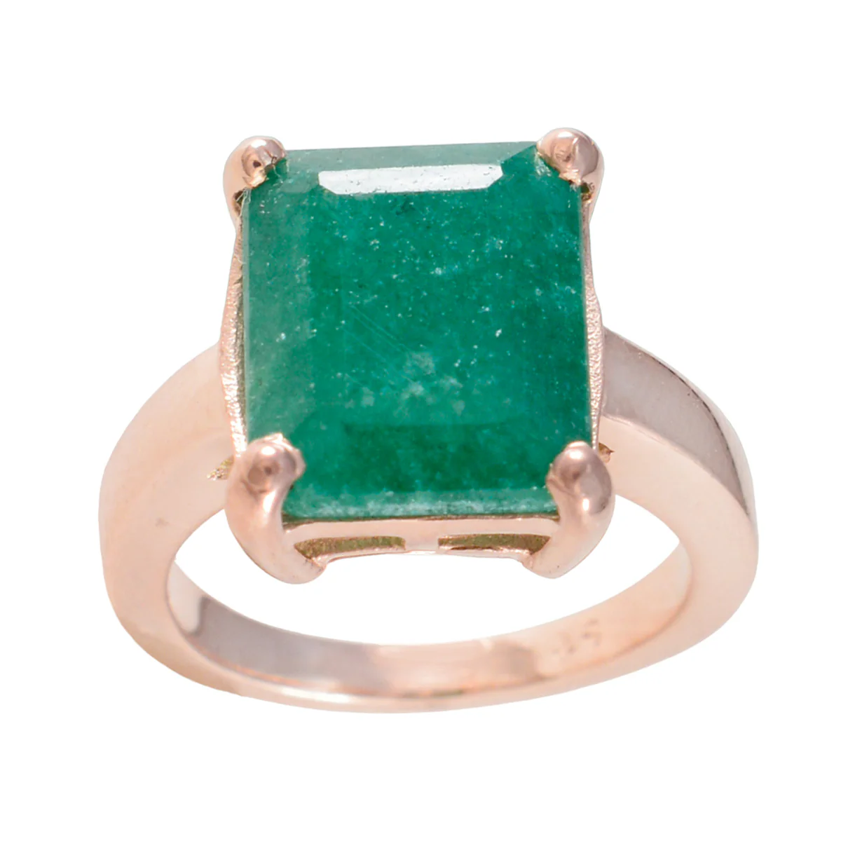 Indian Emerald Solitaire Indian 925 Sterling Silver Green Gemstones Minimal valentine Ring Jewellery - Image 2