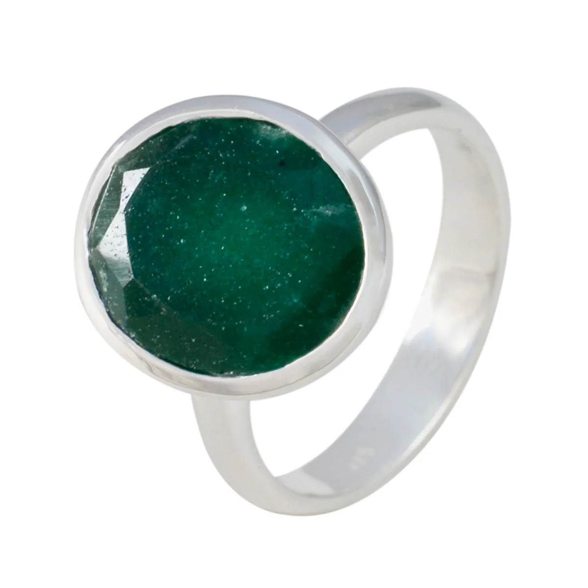 Indian Emerald Solitaire Moroccan 92.5 Silver Green Gemstones Minimal Abstract Ring Jewelry - Image 3