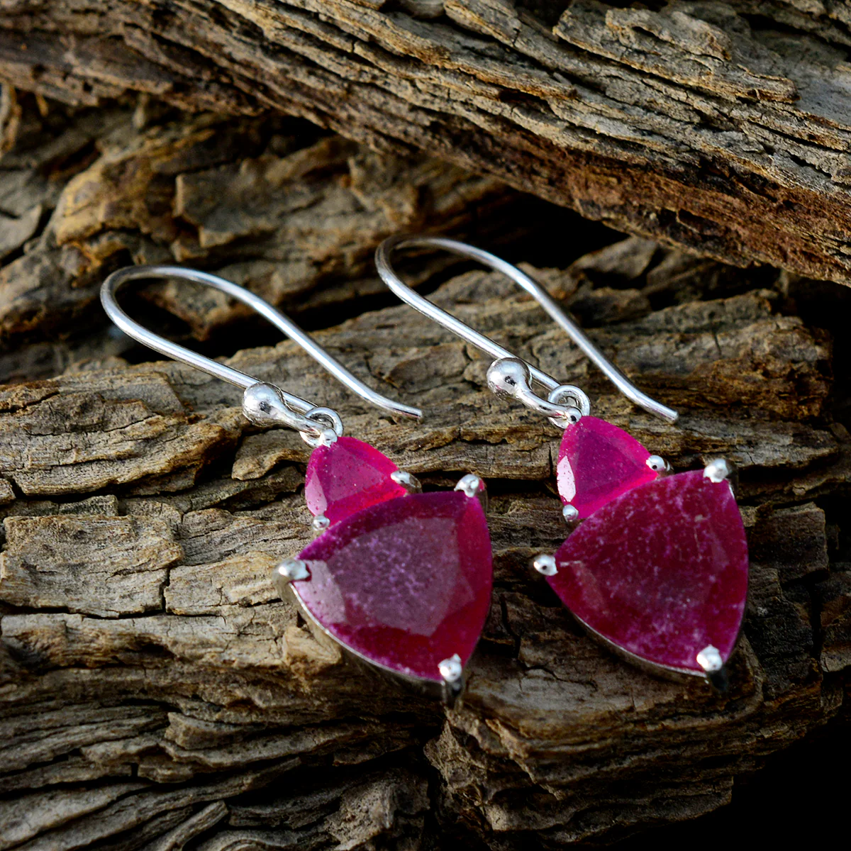 Indian Ruby German Zoey multiple Dangle Red Sterling Silver Earring - Image 3