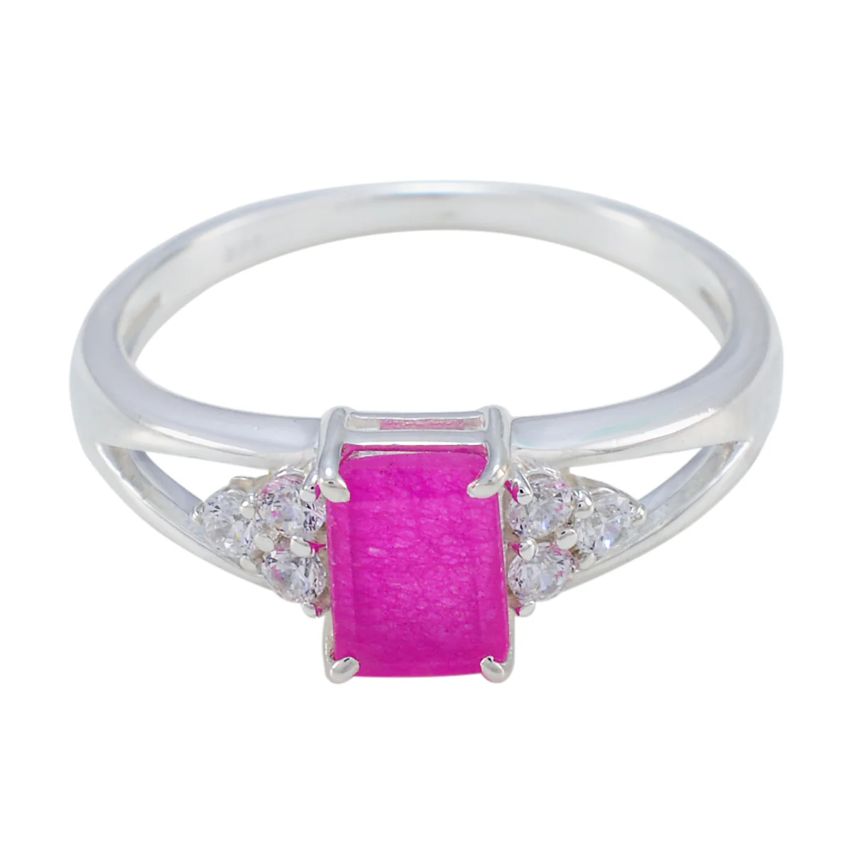 Indian Ruby Halo Korean Sterling Silver Red Gems Dainty Romantic Ring Jewellery