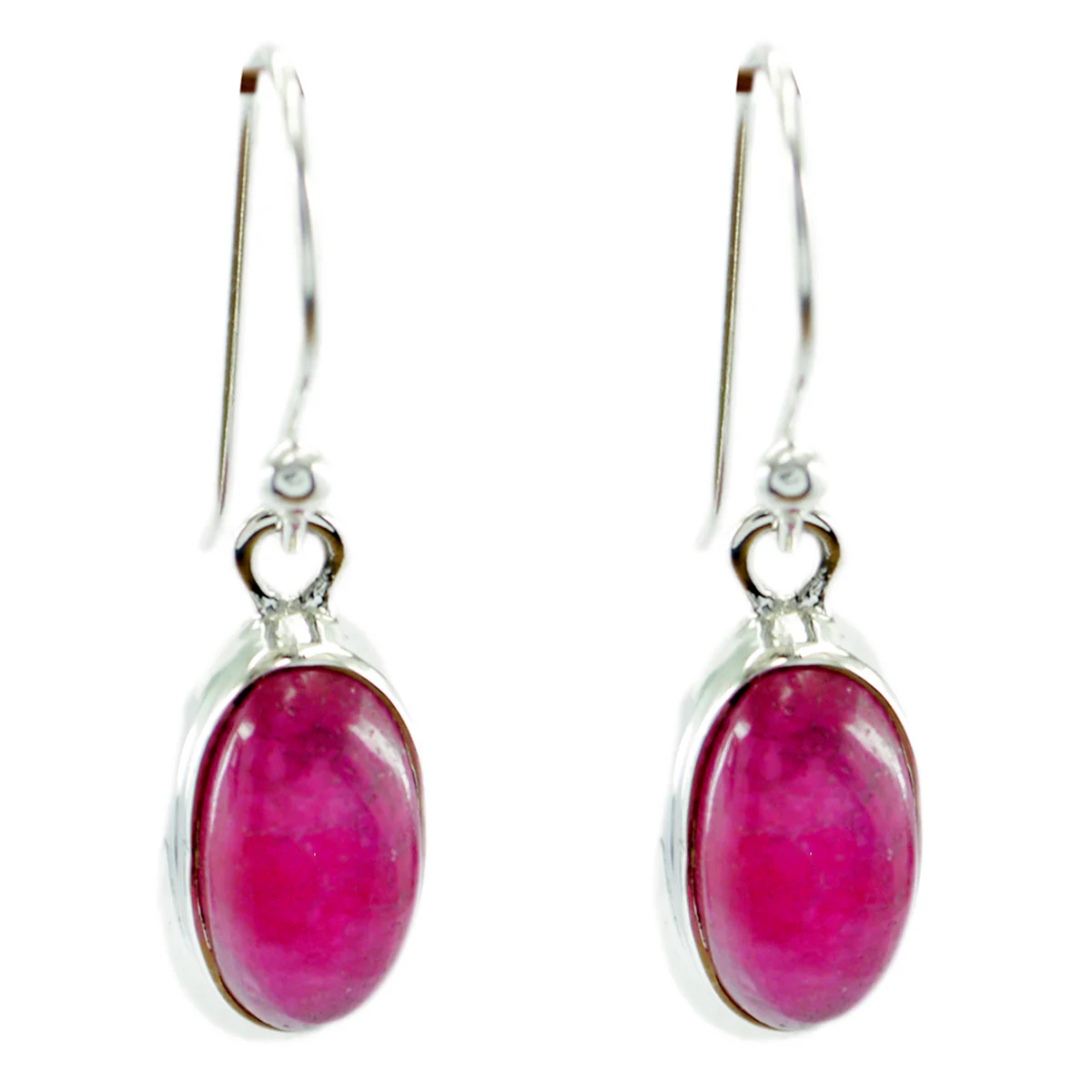 Indian Ruby Mexican Grace Solitaire Dangle Red 92.5 Silver Earring - Image 2