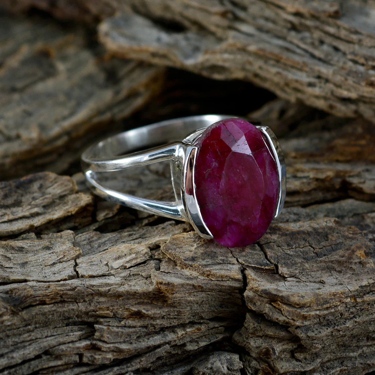 Indian Ruby Solitaire African 925 Sterling Silver Red Gems Classic Glamorous Ring Jewelry - Image 4