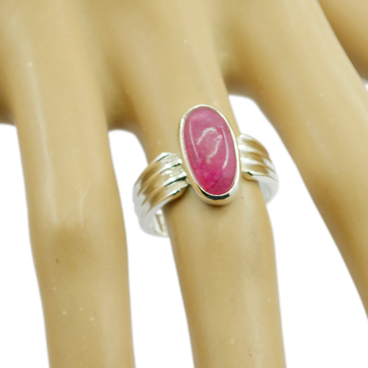 Indian Ruby Solitaire African Sterling Silver Red Gemstones Versatile Heritage Ring Jewelry - Image 2