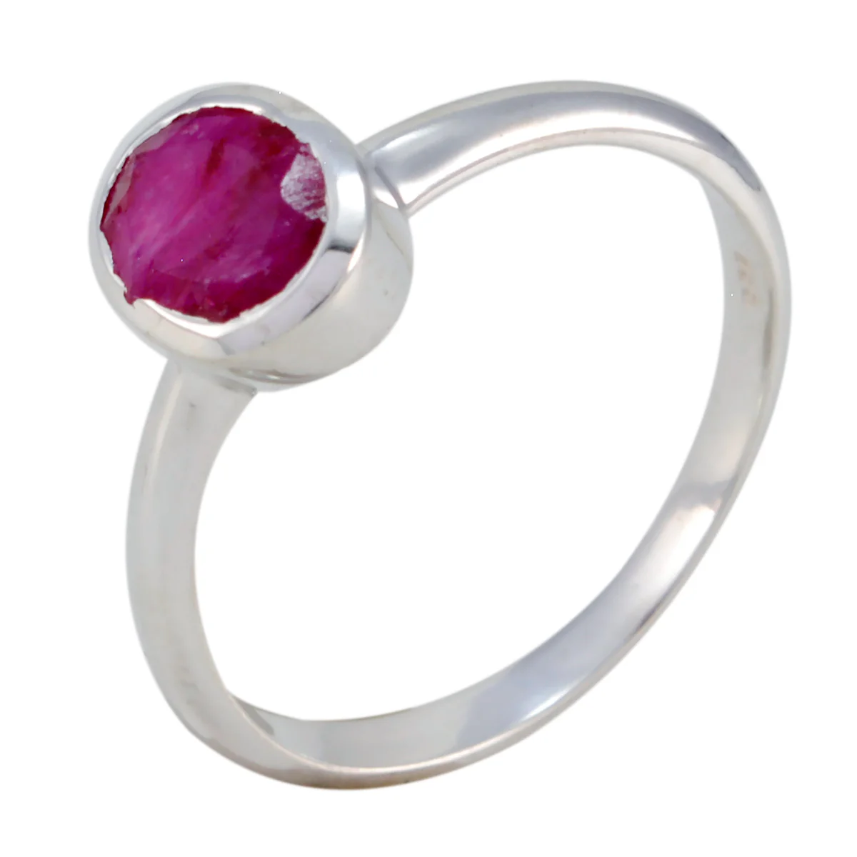 Indian Ruby Solitaire American 925 Silver Red Gemstone Delicate Sophisticated Ring Jewelry - Image 2