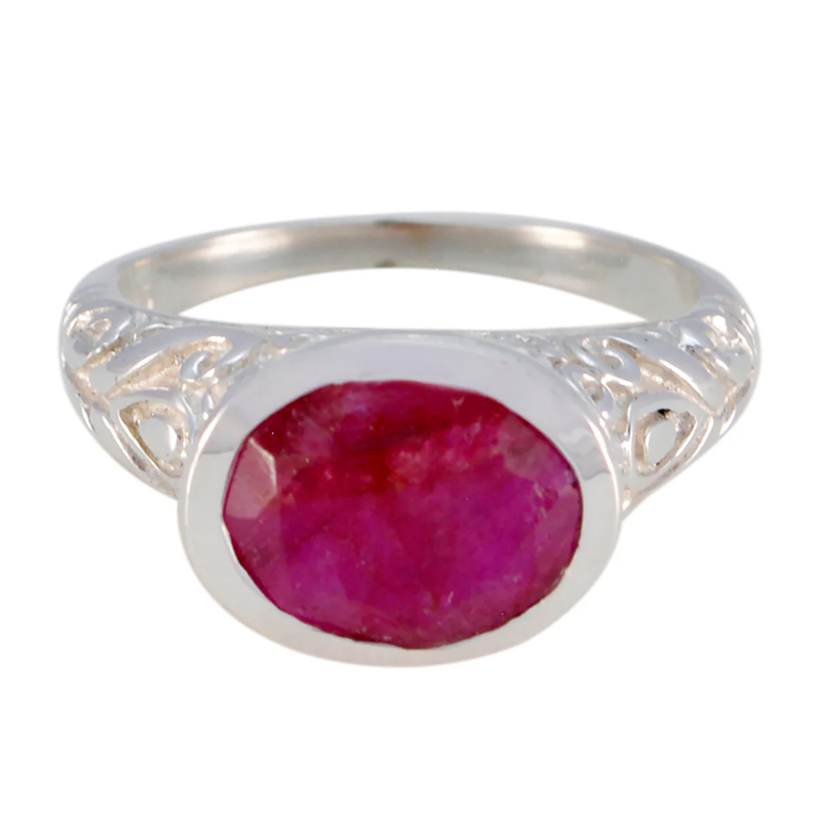 Indian Ruby Solitaire Egyptian 92.5 Silver Red Gemstones Minimal Art Deco Ring Jewellery - Image 3