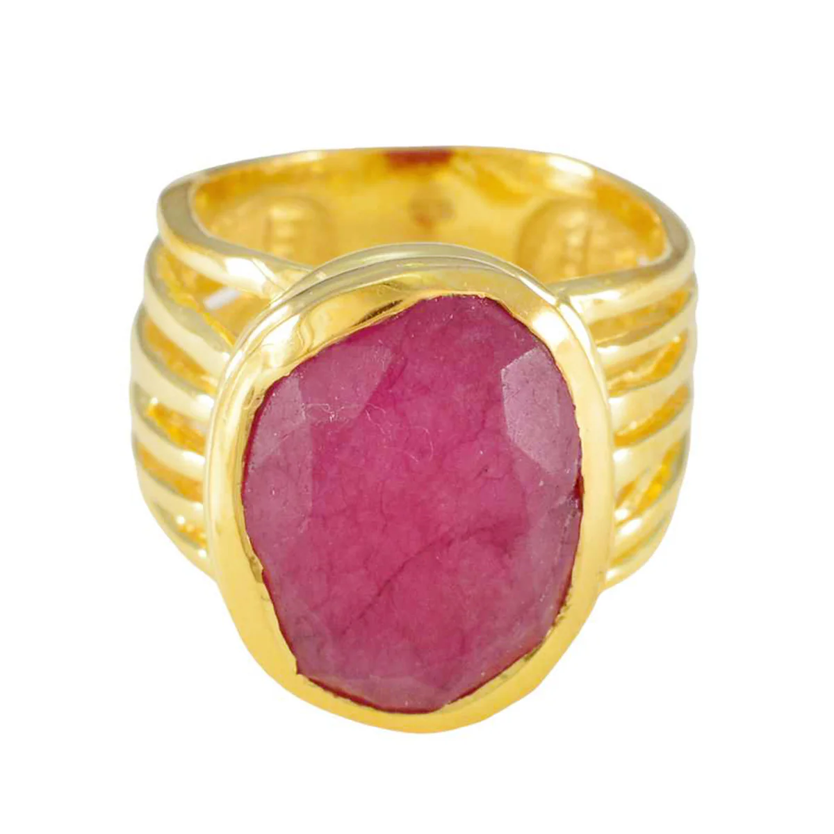 Indian Ruby Solitaire French 925 Silver Red Gems Statement Armor Ring Jewelry