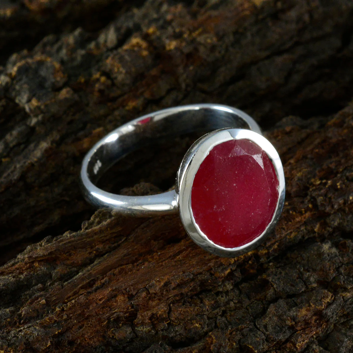 Indian Ruby Solitaire French Silver Red Gemstone Minimal Artisan Ring Jewelry - Image 4