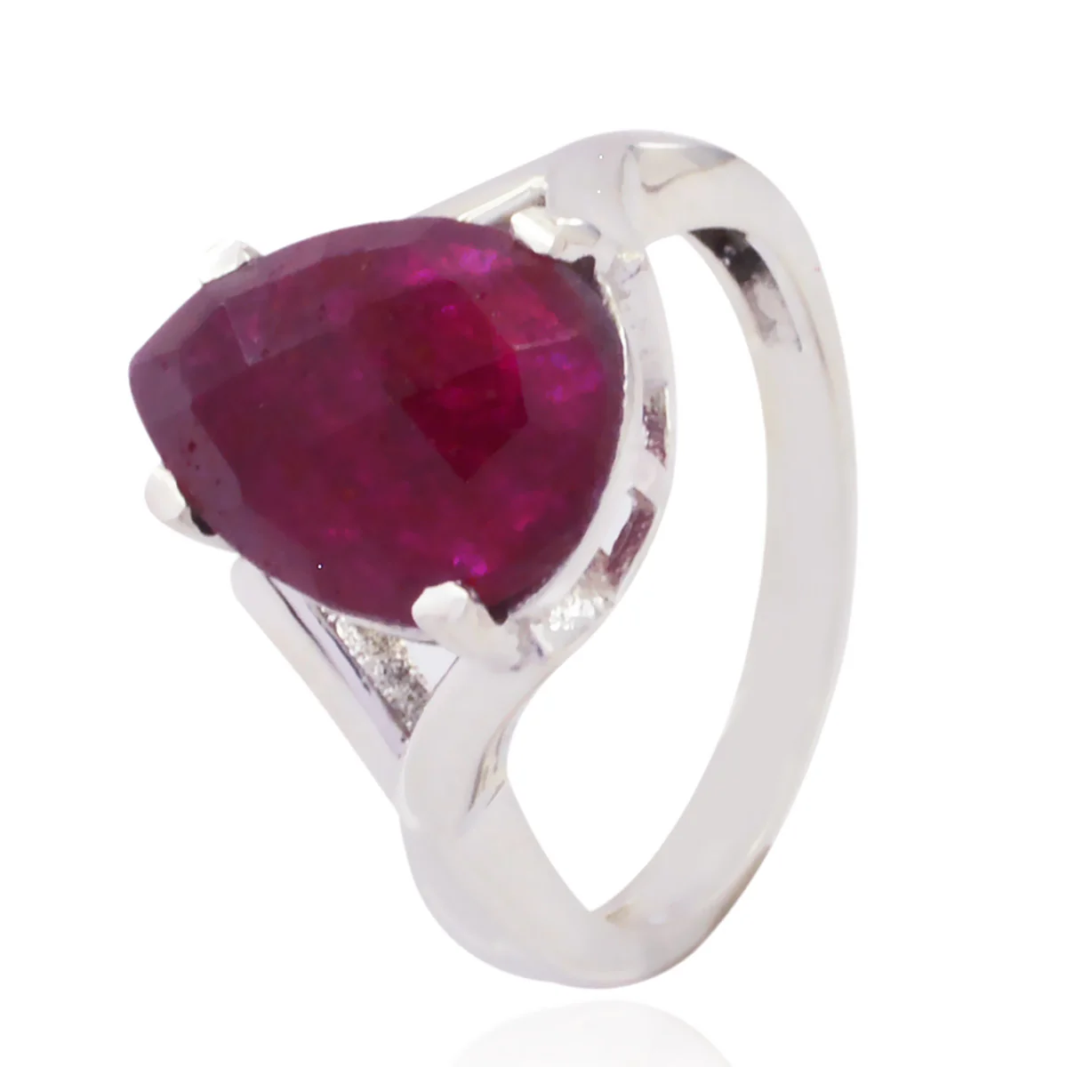 Indian Ruby Solitaire German 925 Silver Red Gems Minimal Love Ring Jewelry - Image 3