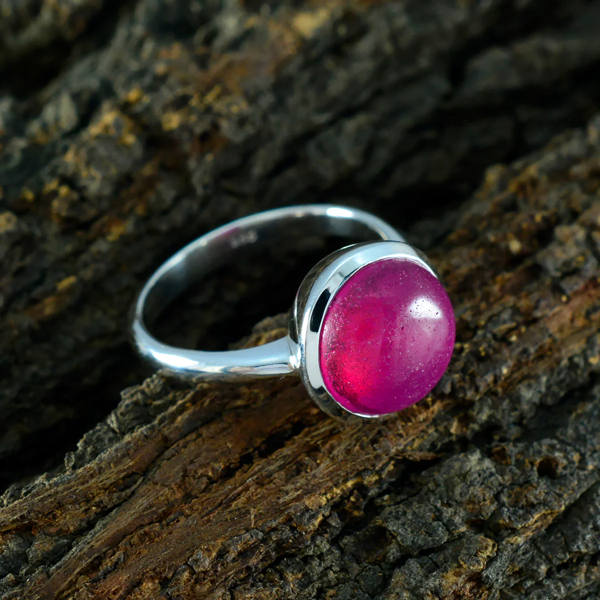 Indian Ruby Solitaire Indian 925 Sterling Silver Red Gemstones Tiny Abstract Ring Jewellery - Image 3