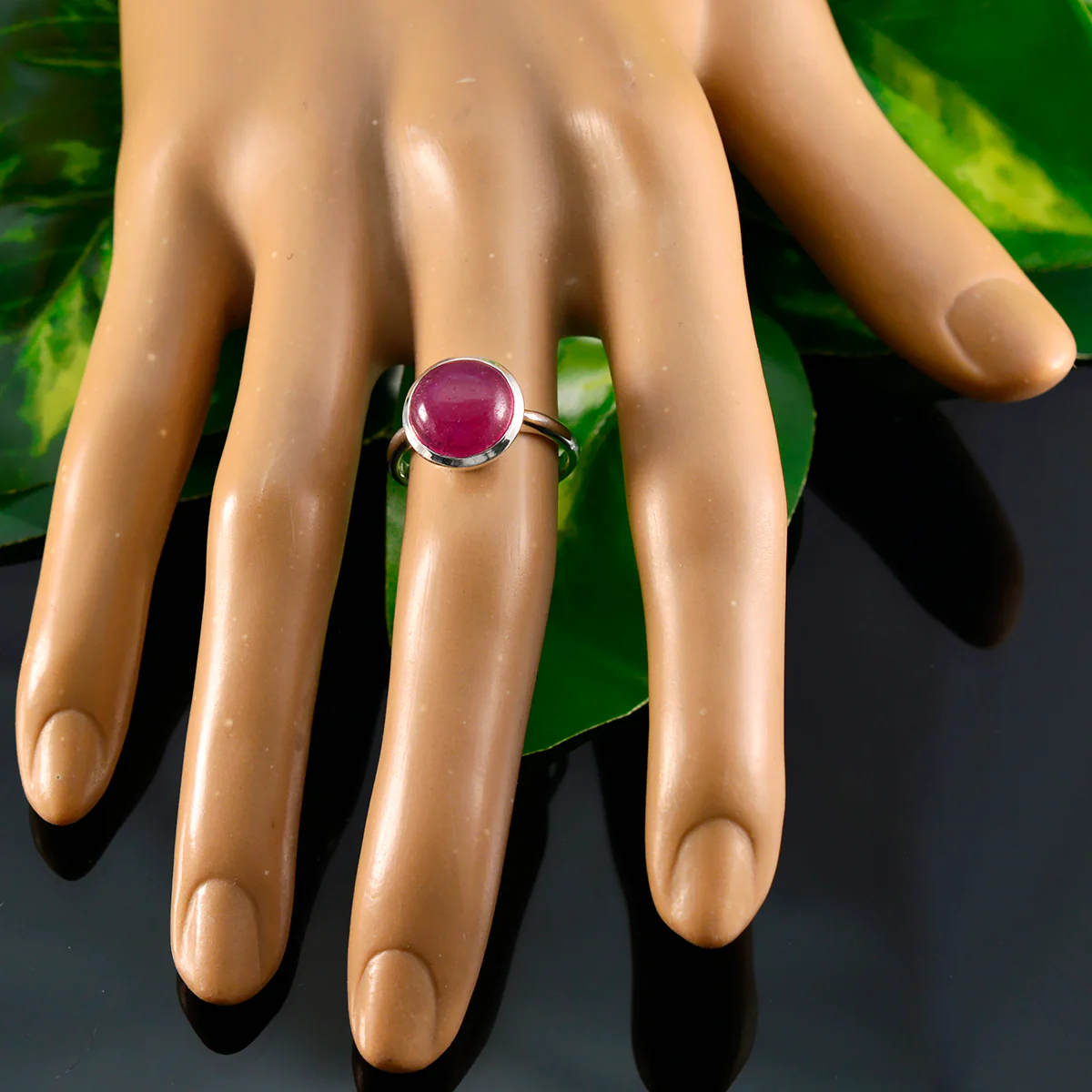 Indian Ruby Solitaire Indian 925 Sterling Silver Red Gemstones Tiny Abstract Ring Jewellery - Image 5