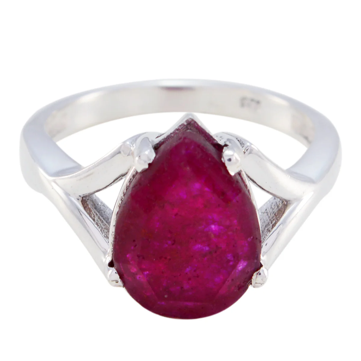 Indian Ruby Solitaire Moroccan Sterling Silver Red Gemstone Minimal valentine Ring Jewelry