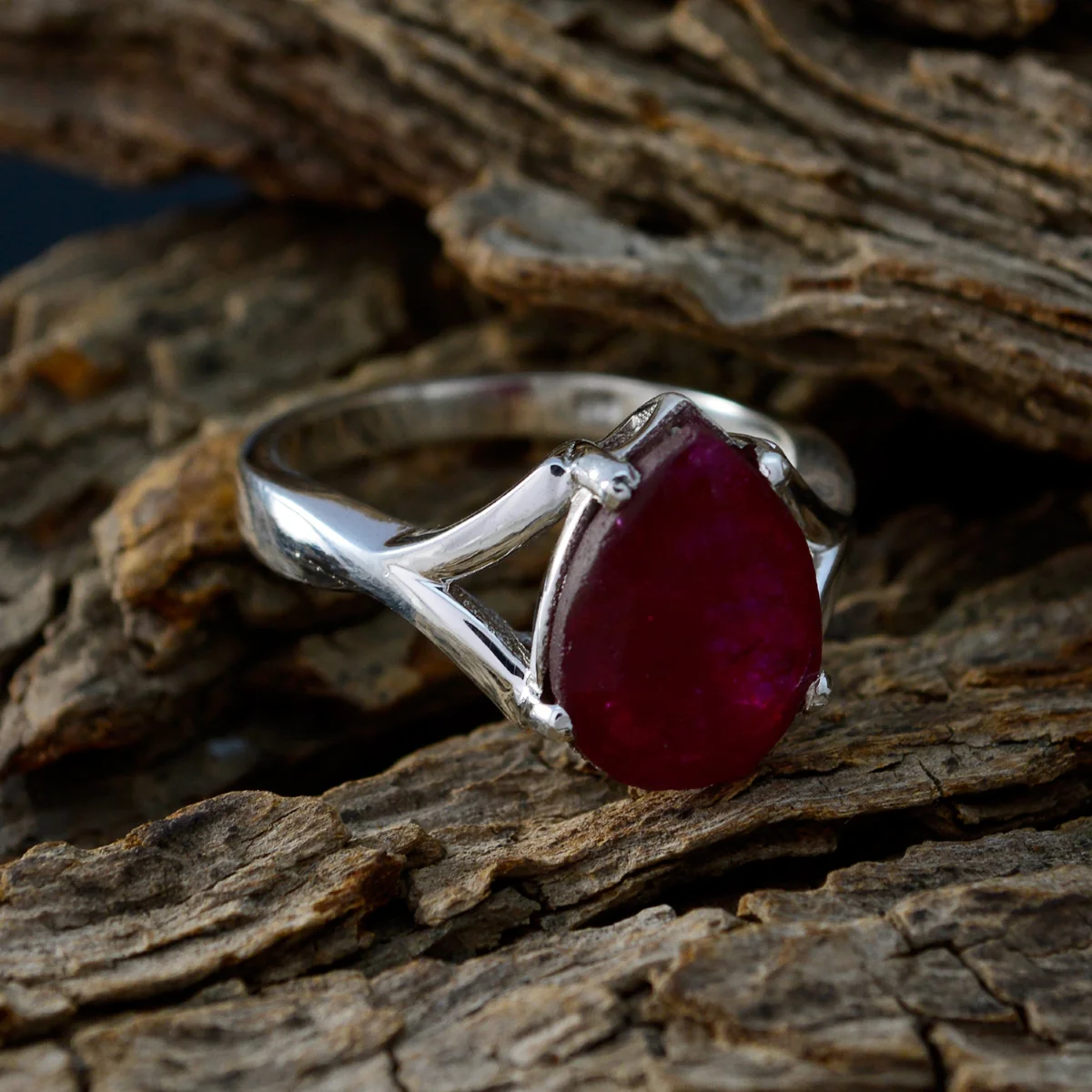 Indian Ruby Solitaire Moroccan Sterling Silver Red Gemstone Minimal valentine Ring Jewelry - Image 3