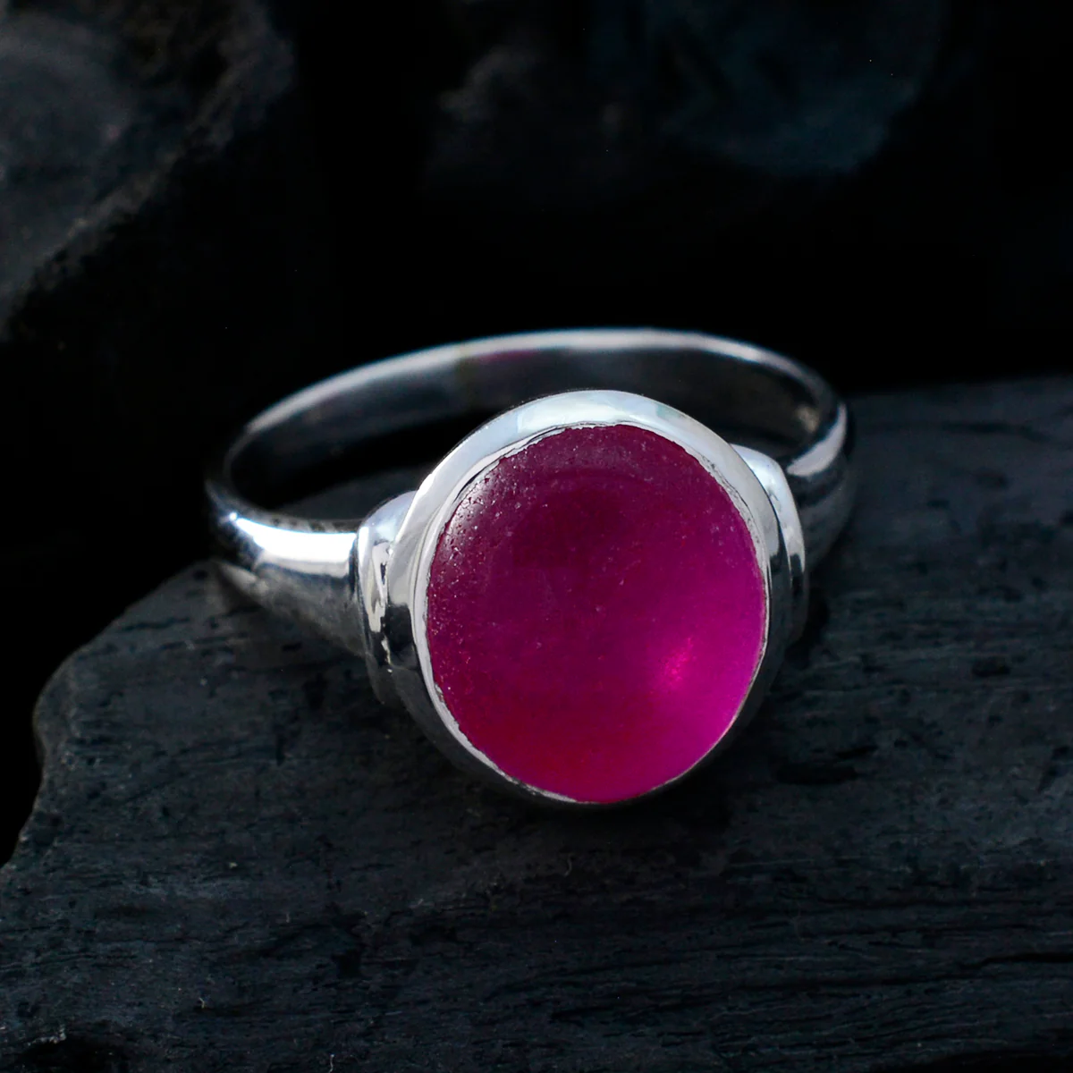 Indian Ruby Solitaire Russian 925 Sterling Silver Red Gems Minimal Contemporary Ring Jewellery - Image 4