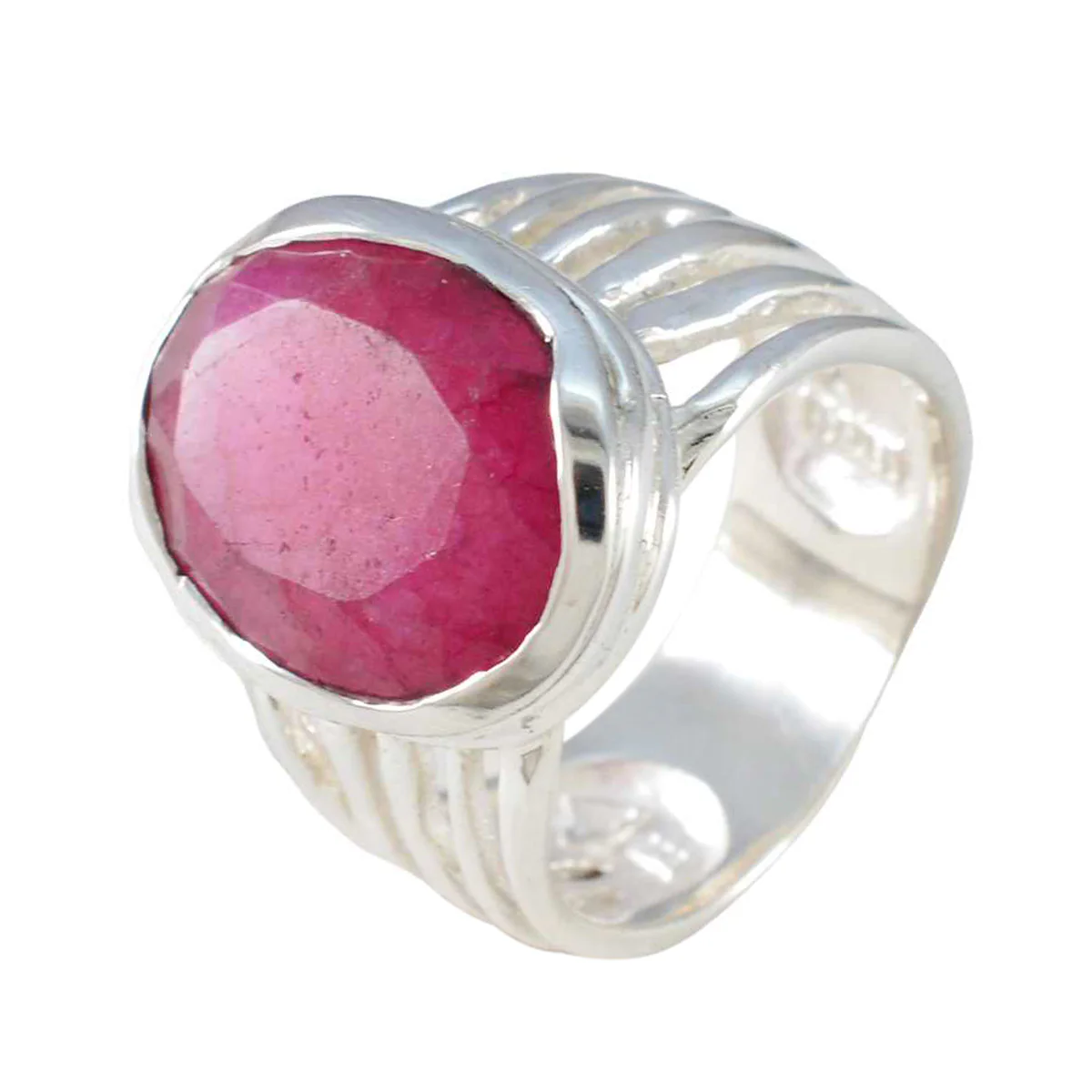 Indian Ruby Solitaire Spanish 925 Sterling Silver Red Gemstones Statement Armor Ring Jewelry - Image 2