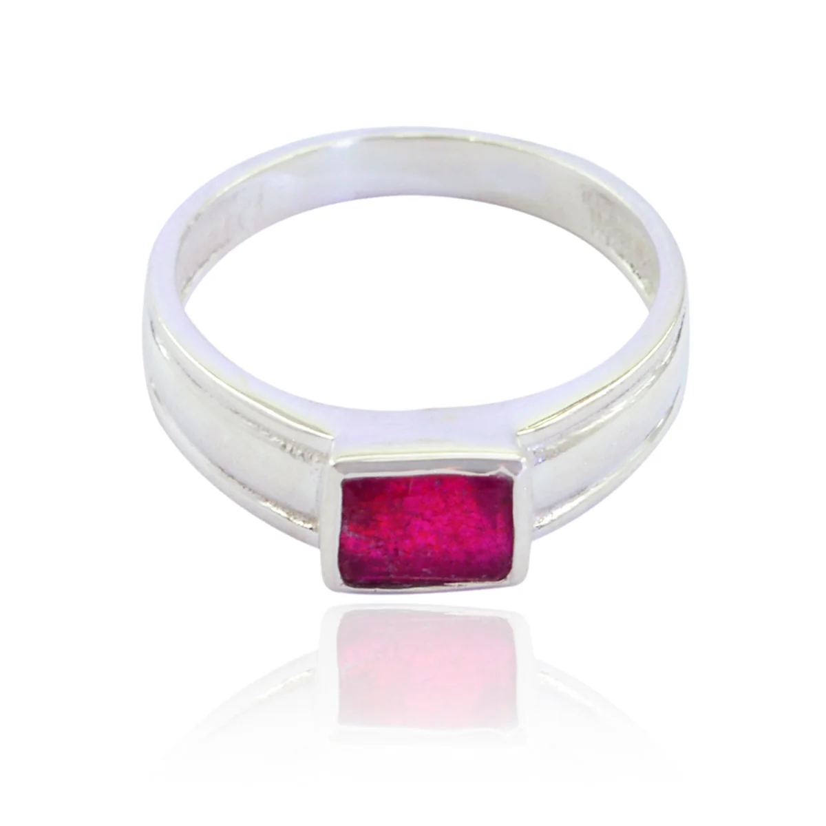 Indian Ruby Solitaire Turkish Silver Red Gemstones Whisper-thin Artisan Ring Jewellery