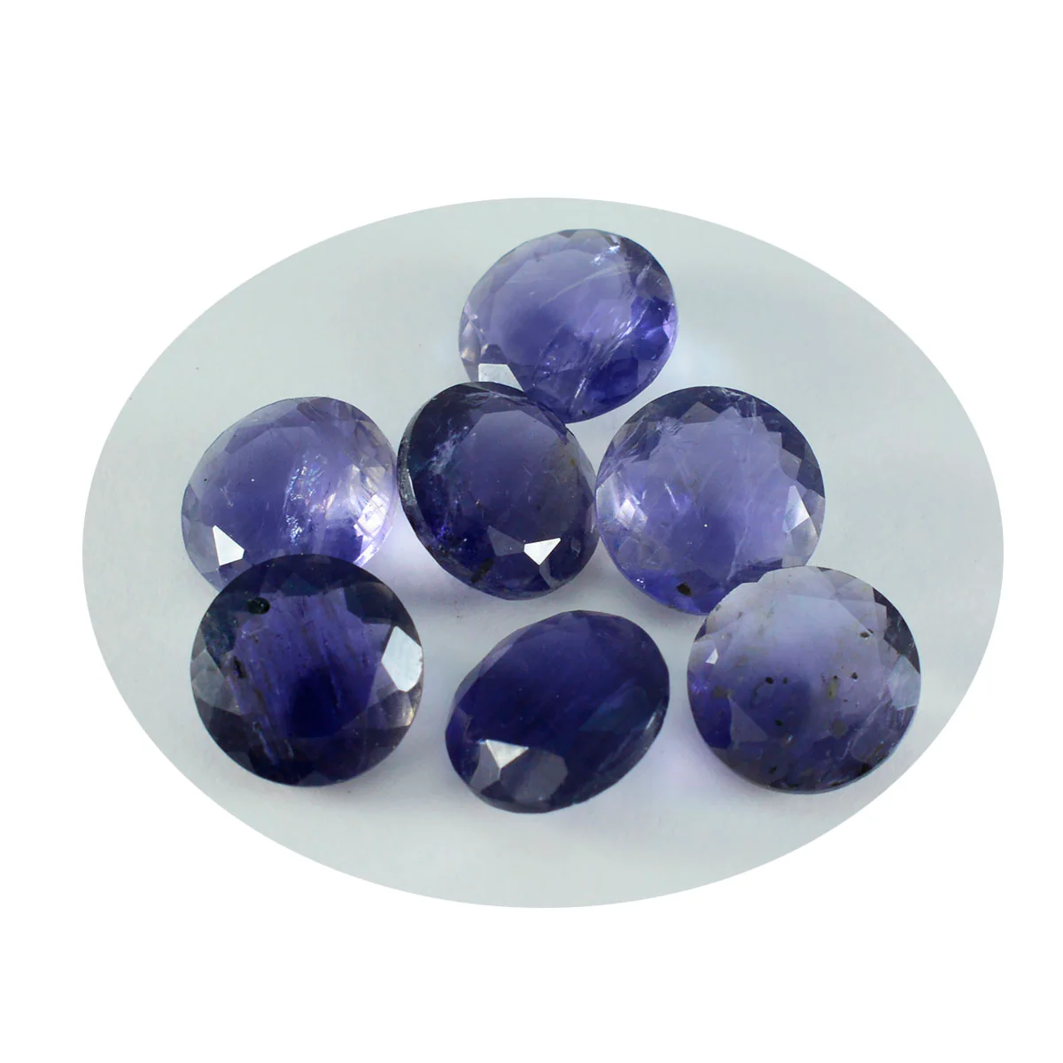 Iolite 1PC Large 12x12 MM Round Faceted Blue High-Quality Semi Precious Loose Gems - Image 3