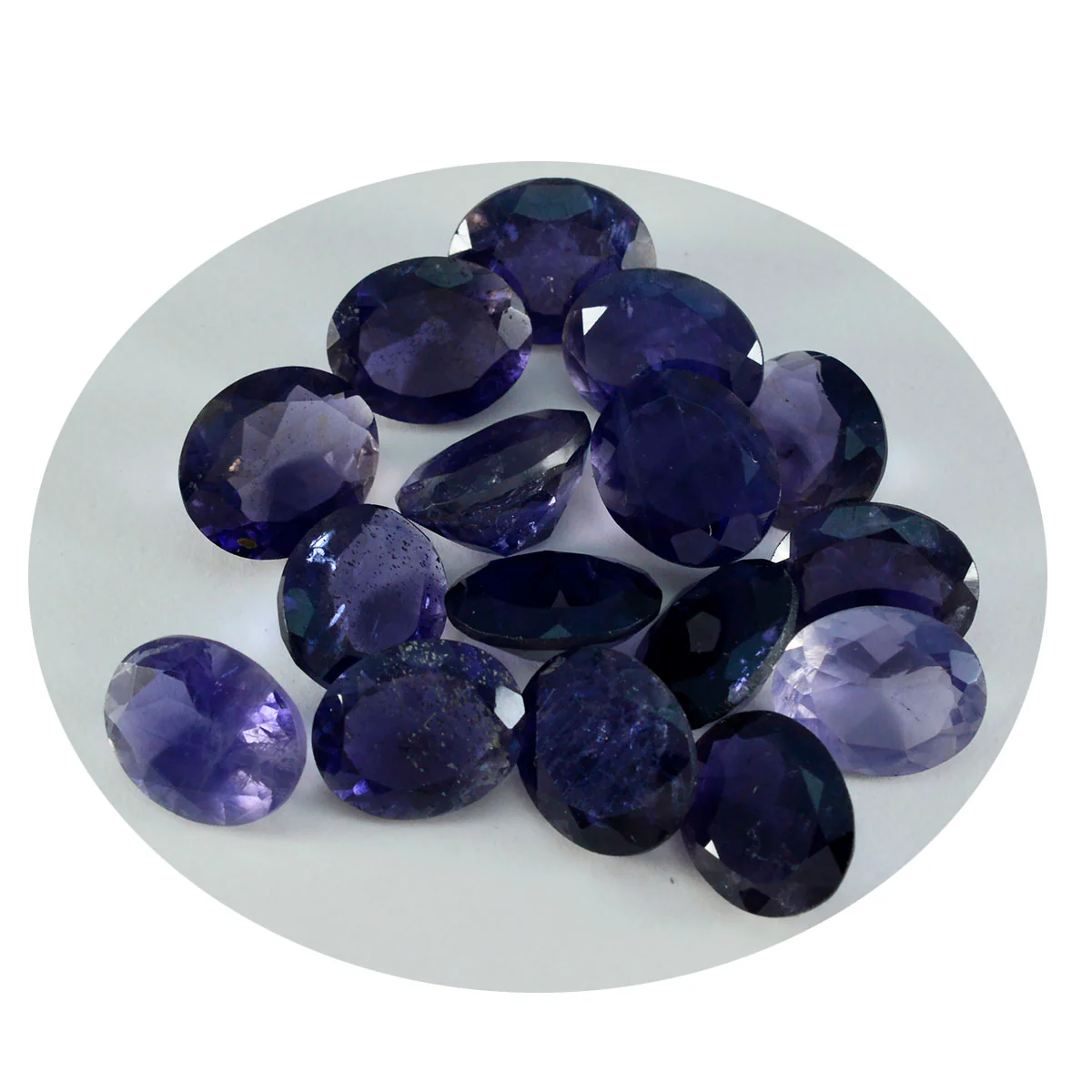 Iolite 1PC Large 8x12 MM Oval Faceted Blue Pure Semi Precious Loose Gemstones