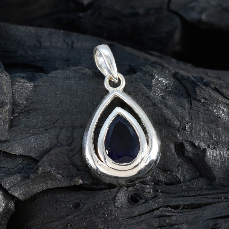 Iolite Delicate Italian 925 Silver Solitaire Natalia Fairytale Blue Pendant Jewelry - Image 4