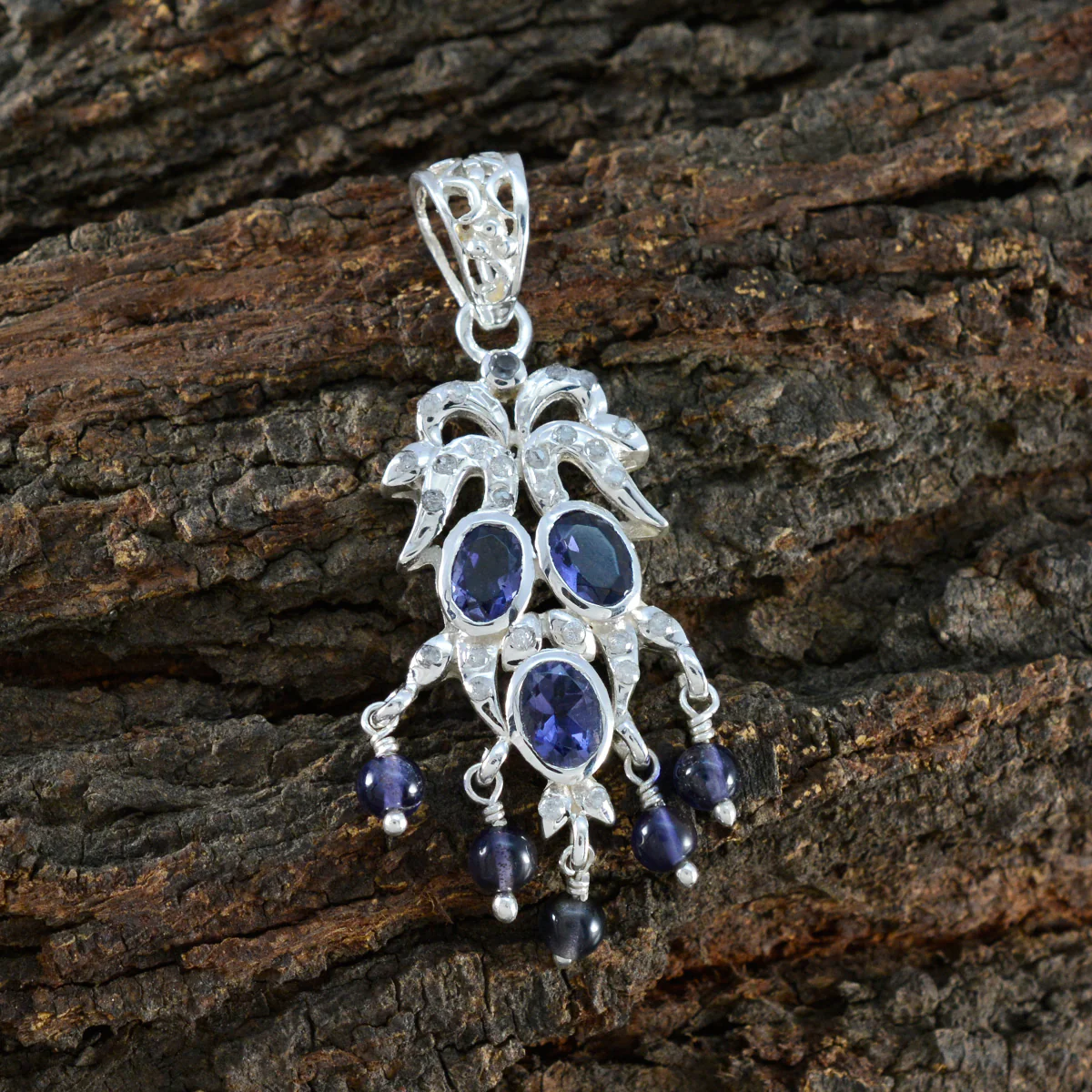Iolite Featherlight Australian 925 Silver multiple Yasmin Signet Blue Pendant Jewelry - Image 3